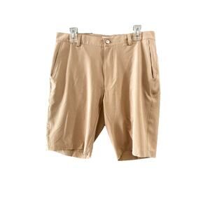 Peter Millar Performance Short Men's 32 Khaki Flat Front